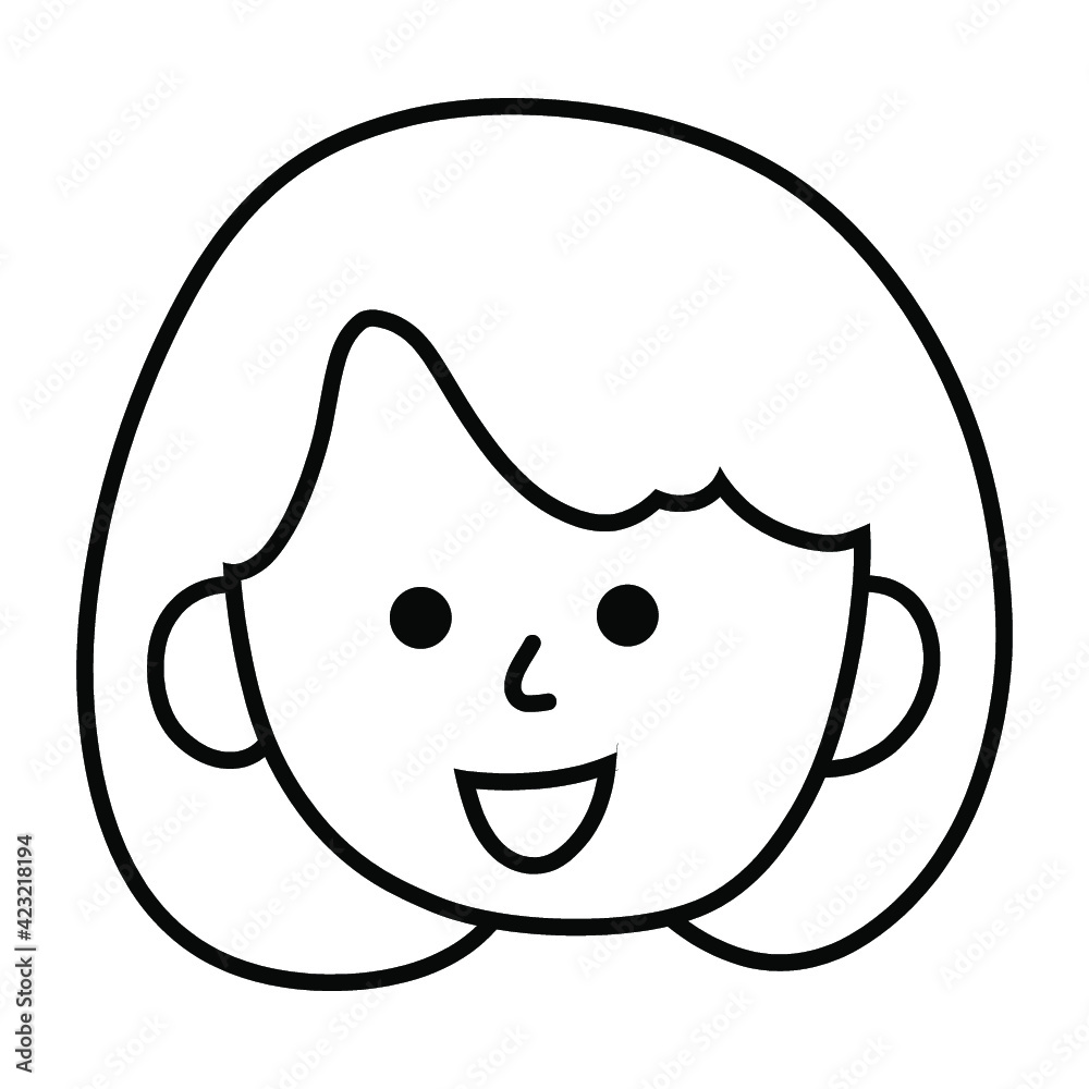 Cartoon female person Icon. avatar woman girl vector