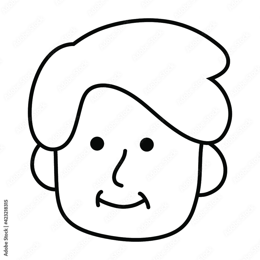 Cartoon head Symbol. avatar male icon. man face icon vector Cartoon head Symbol. avatar male icon. man face icon vector