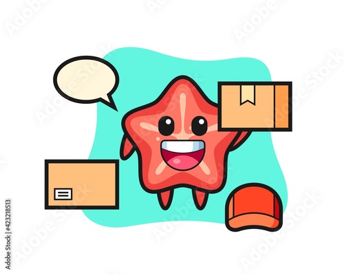 Mascot Illustration of starfish as a courier