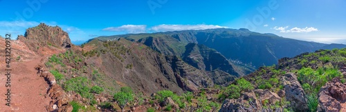 Aerial view of Barranco de Taguluche at La Gomera, Canary Islands, Spain. photo