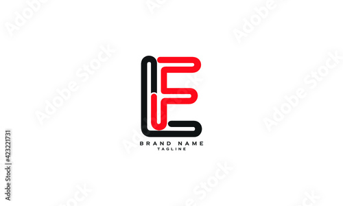 LEF, LF, Abstract initial monogram letter alphabet logo design