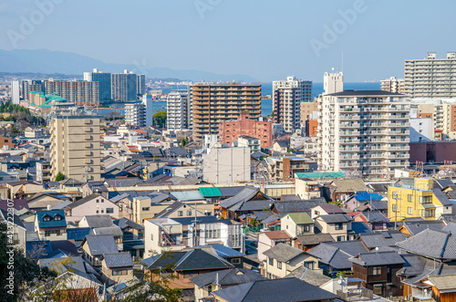 滋賀県の大津市の都市風景