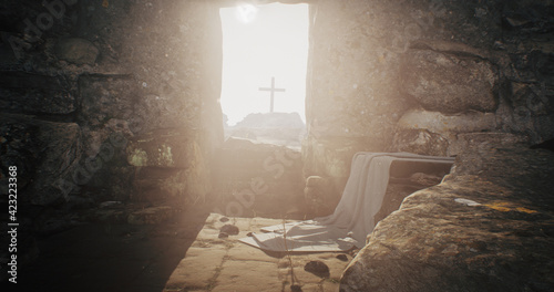 Fotografie, Obraz Rock opening into Jesus Christ tomb