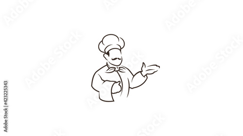 Creative Chef Person Abstract illustration Logo Design Vector