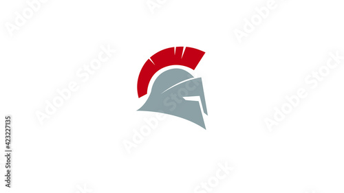 Creative Warrior Spartan Helmet Logo Symbol Vector Design Illustration