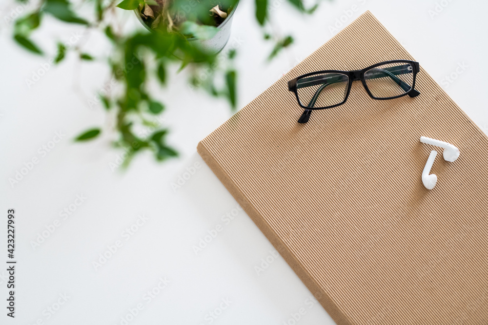 Eco friendly - office background - flowers - ecology in the office space