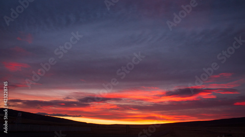 Sunrise at border Chile-Argentina