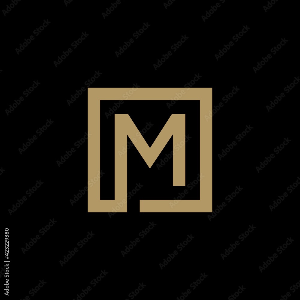 Abstract Letter M and square shape Abstract Letter M and square shape