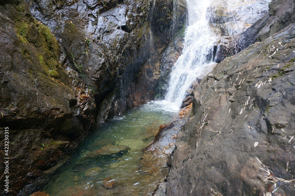 waterfall in the mountains waterfall in the mountains