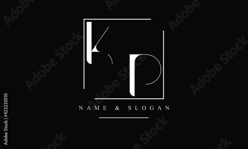 PK, KP, P, K abstract letters logo monogram