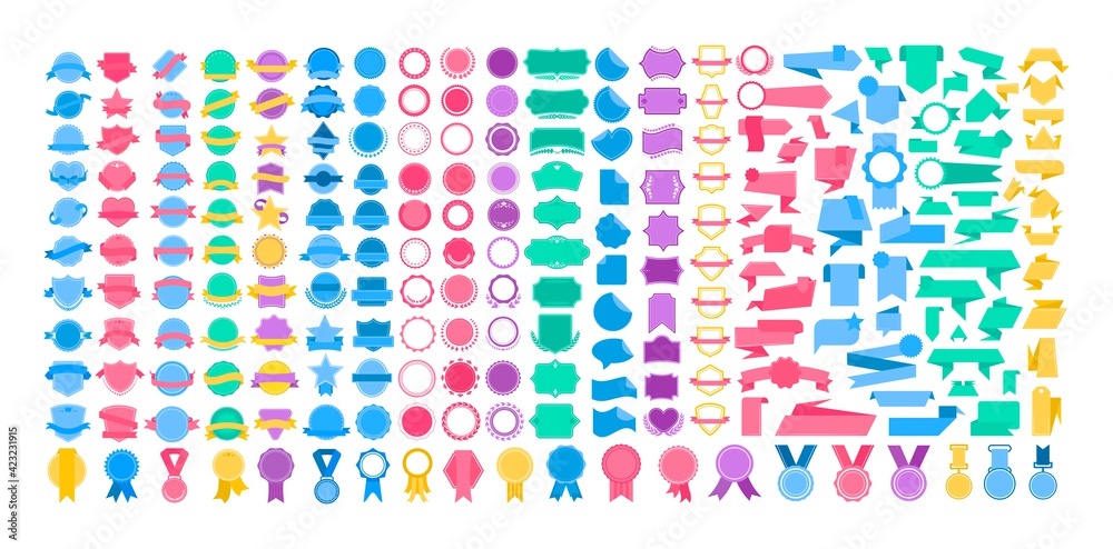 Set of Colored Badges Set of Colored Badges
