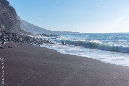 Playa del Verodal beach at El Hierro island, Canary islands, Spain photo