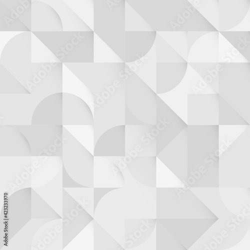 Fototapeta Naklejka Na Ścianę i Meble -  Light grayscale abstract Geometric Shapes Background. Seamless Vector