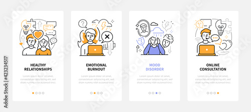 Psychology - modern line design style web banners