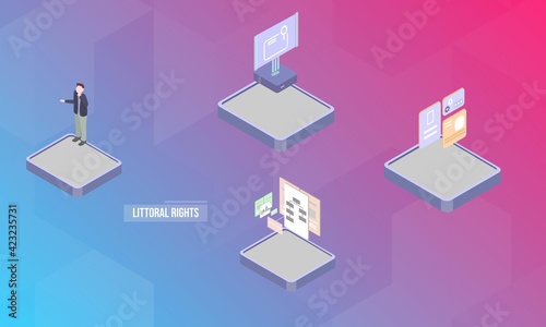 Littoral rights concept on abstract design photo