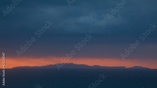 Santa Fe Island at Sunset from San Cristobal Island 