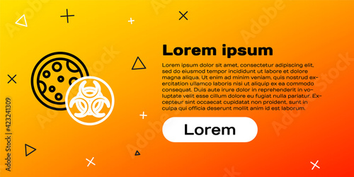 Line GMO icon isolated on yellow background. Genetically modified organism acronym. Dna food modification. Colorful outline concept. Vector
