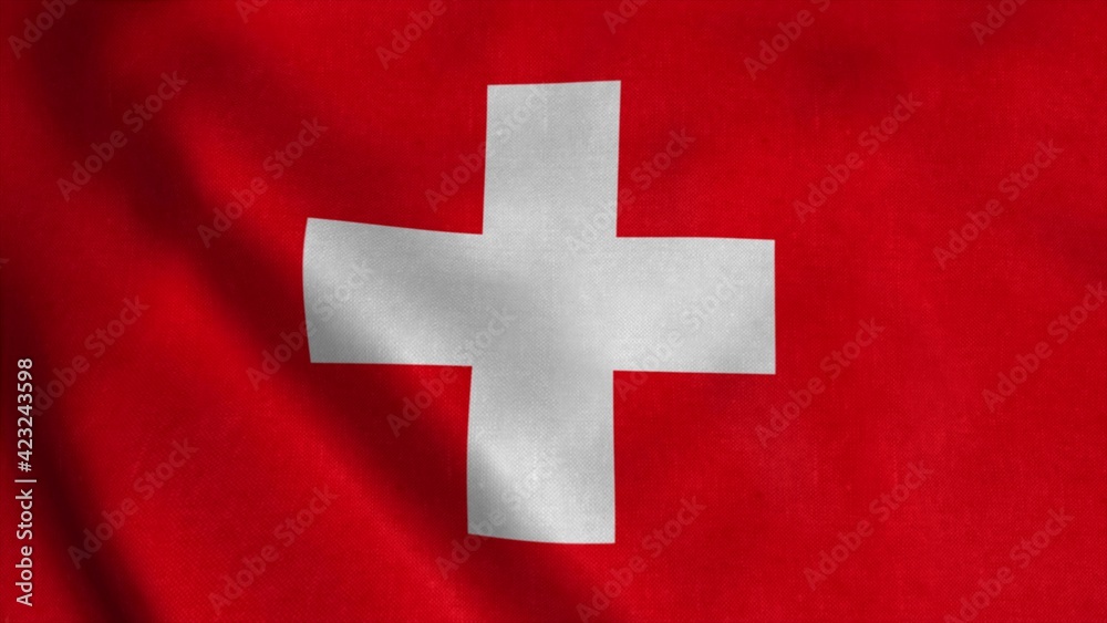 Flag of Switzerland fluttering in the wind. 3d illustration Flag of Switzerland fluttering in the wind. 3d illustration