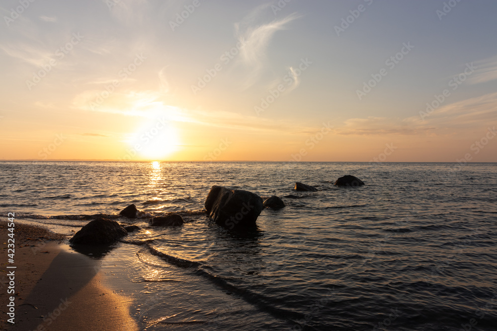 Scenic seascape at sunset as sea wallpaper