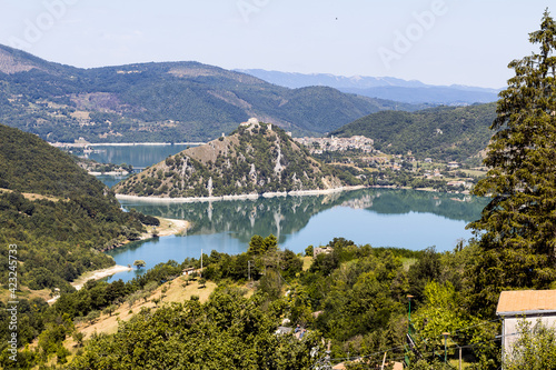 panorama lago del turano dall'alto photo