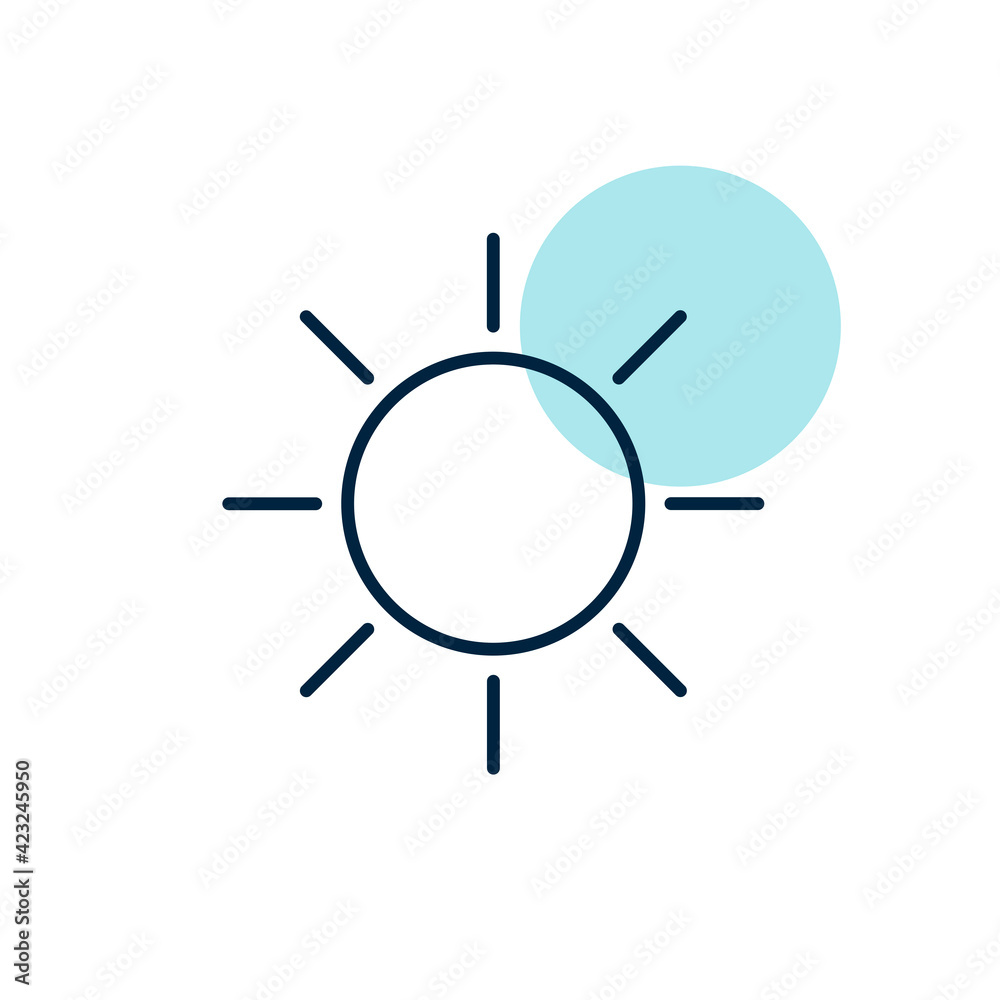 Sun vector icon. Symbol of the good weather Sun vector icon. Symbol of the good weather