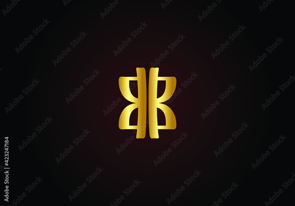 Minimal Luxury BB, B Initial Based Gold and Black color logo. Minimal Luxury BB, B Initial Based Gold and Black color logo.