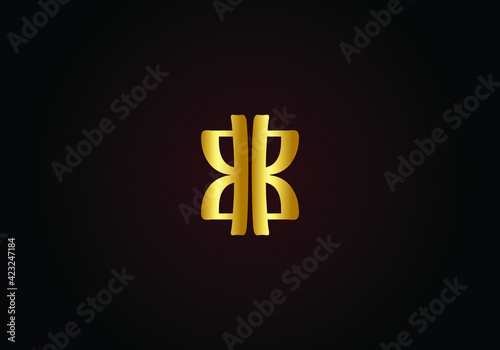 Minimal Luxury BB, B Initial Based Gold and Black color logo.