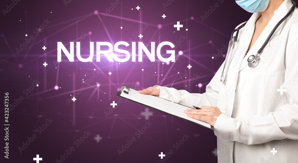 Doctor fills out medical record Doctor fills out medical record