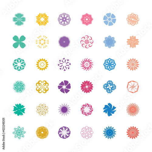 A Set of Flat Flowers