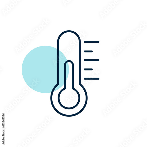 Thermometer heat vector flat icon. Weather sign