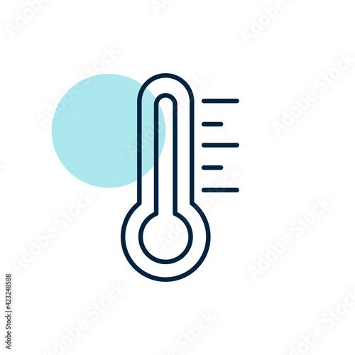 Thermometer heat hot vector icon. Weather sign