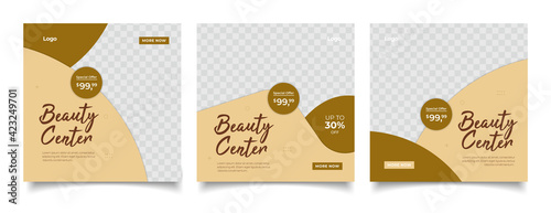 Beauty Center Makeup Social media post Banner Square Flyer Template Design