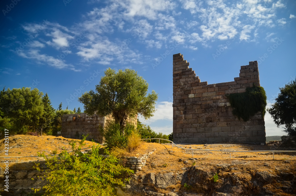 Myndos Gate - the only surviving gate of ancient city wall of Halikarnassos (Bodrum) Turkey landmark