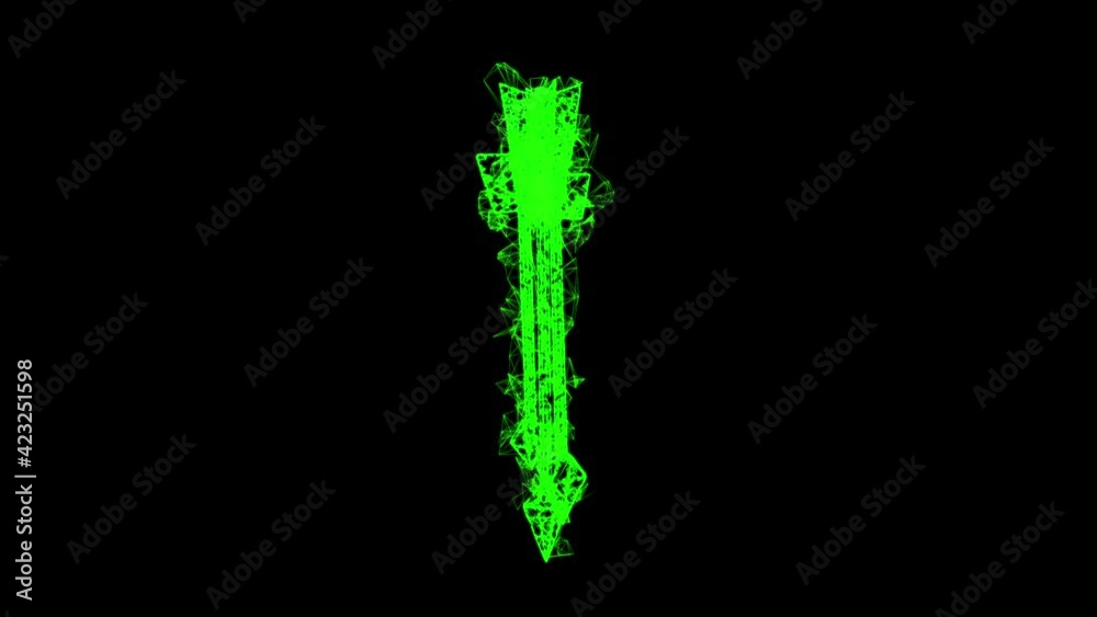 Medieval bow arrow. Wireframe low poly mesh Medieval bow arrow. Wireframe low poly mesh