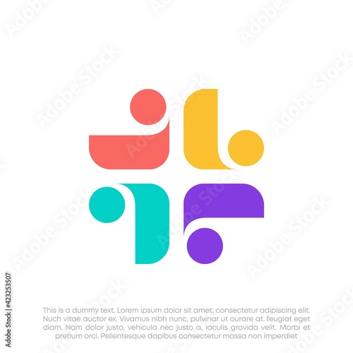 Global Community Logo Icon Elements Template. Community human Logo template vector. Community health care. Abstract Community logo. Human Resources Logo.