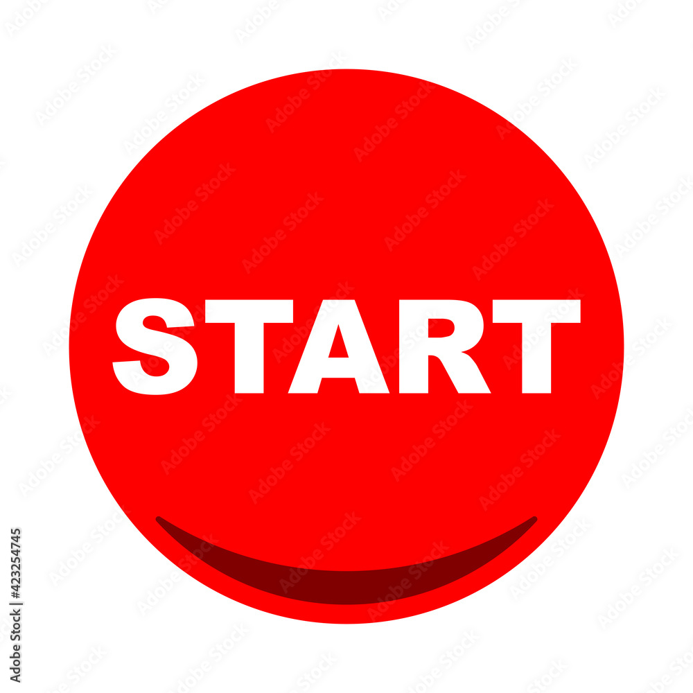 Start button icon flat . Vector illustration Start button icon flat . Vector illustration