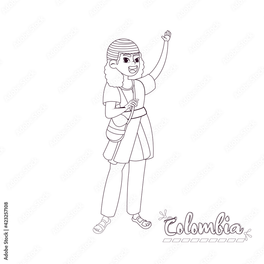 Indigenous of the Sierra Nevada. Colombian culture - Vector illustration Indigenous of the Sierra Nevada. Colombian culture - Vector illustration