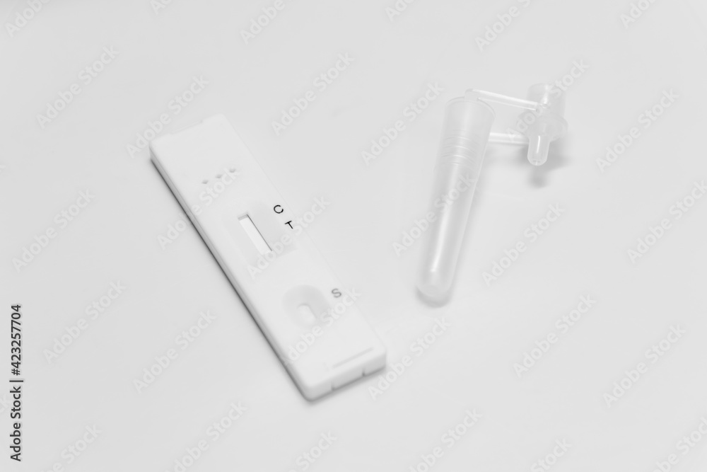 Fototapeta premium COVID-19 rapid test kit is a qualitative lateral flow immunochromatographic assay for the detection of IgM and IgG antibodies to SARS-CoV-2 in human whole blood, serum or plasma samples