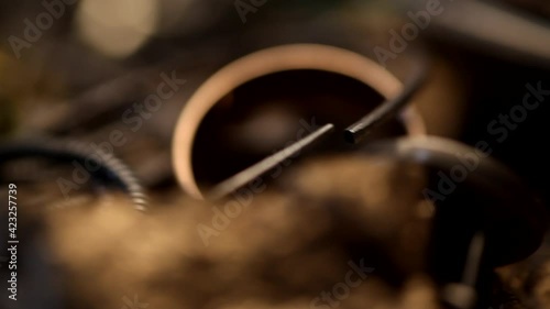 Pile of silver and gold jewelry with jewels rotating 4K