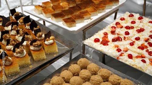 Delicious desserts at the open buffet 