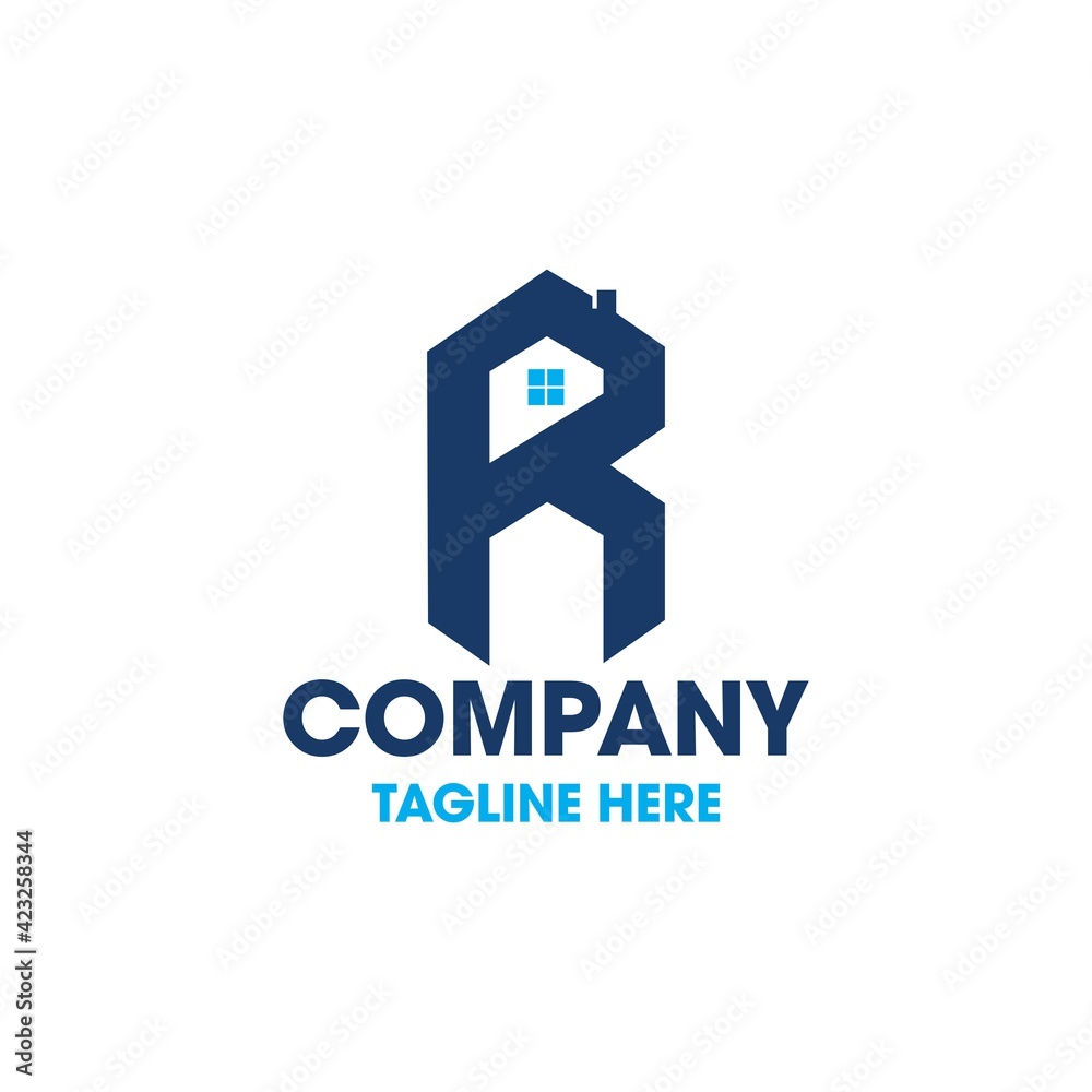 letter R home logo design