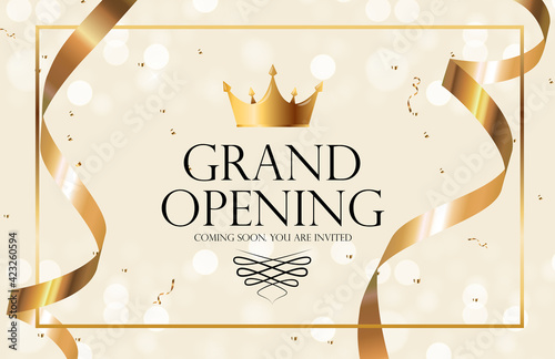 Grand Opening Luxury Invitation Banner Background. Vector Illustration