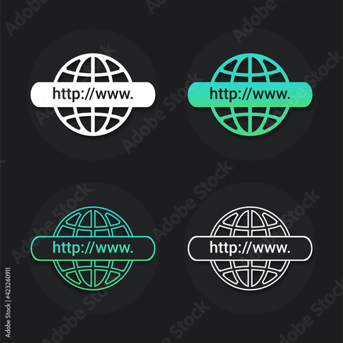 Set of search address and navigation bar symbol. Connect internet. Search www http pictogram. Browse the internet. Illustration vector