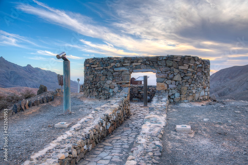 Ancient observatory at Fuerteventura island at Sotavento viewpoint, Canary Islands, Spain photo