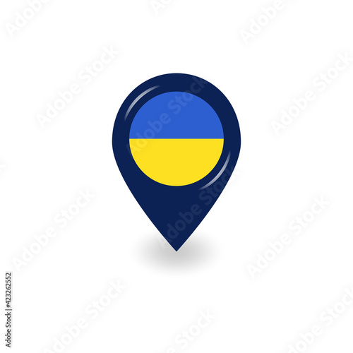 Location icon, Ukraine national flag design, navigation concept, directions, business. Vector illustration in a creative style. Free Download Location icon, Ukraine national flag design, navigation concept, directions, business. Vector illustration in a creative style. - GFXLoad