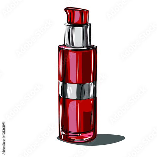 A set of care cosmetics. Isolated vector images for advertising a beauty salon, cosmetics store. Cream, toner, moisturizing serum tube. eps 10.