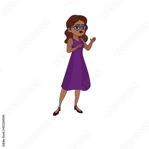 Isolated african american business woman - Vector illustration