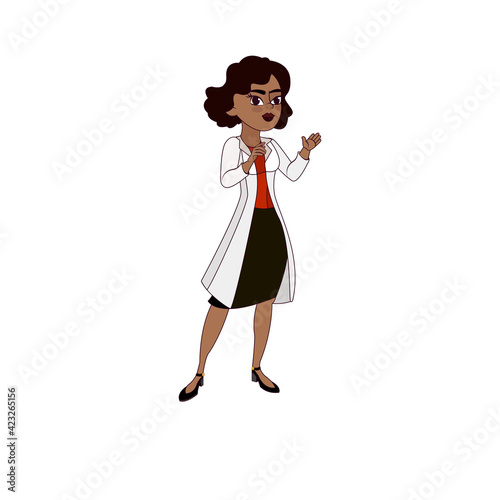 Isolated african american business woman - Vector illustration