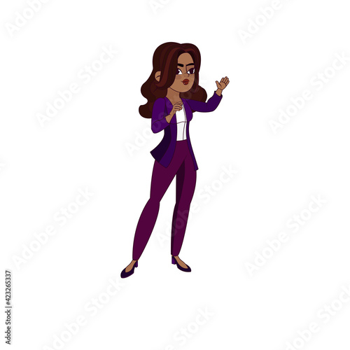 Isolated african american business woman - Vector illustration