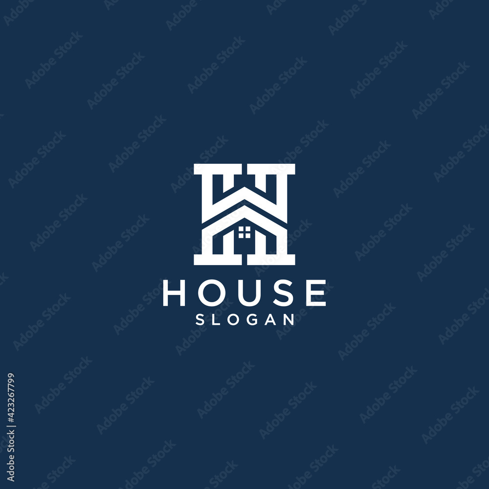House Letter H Logo Design for Real Estate
